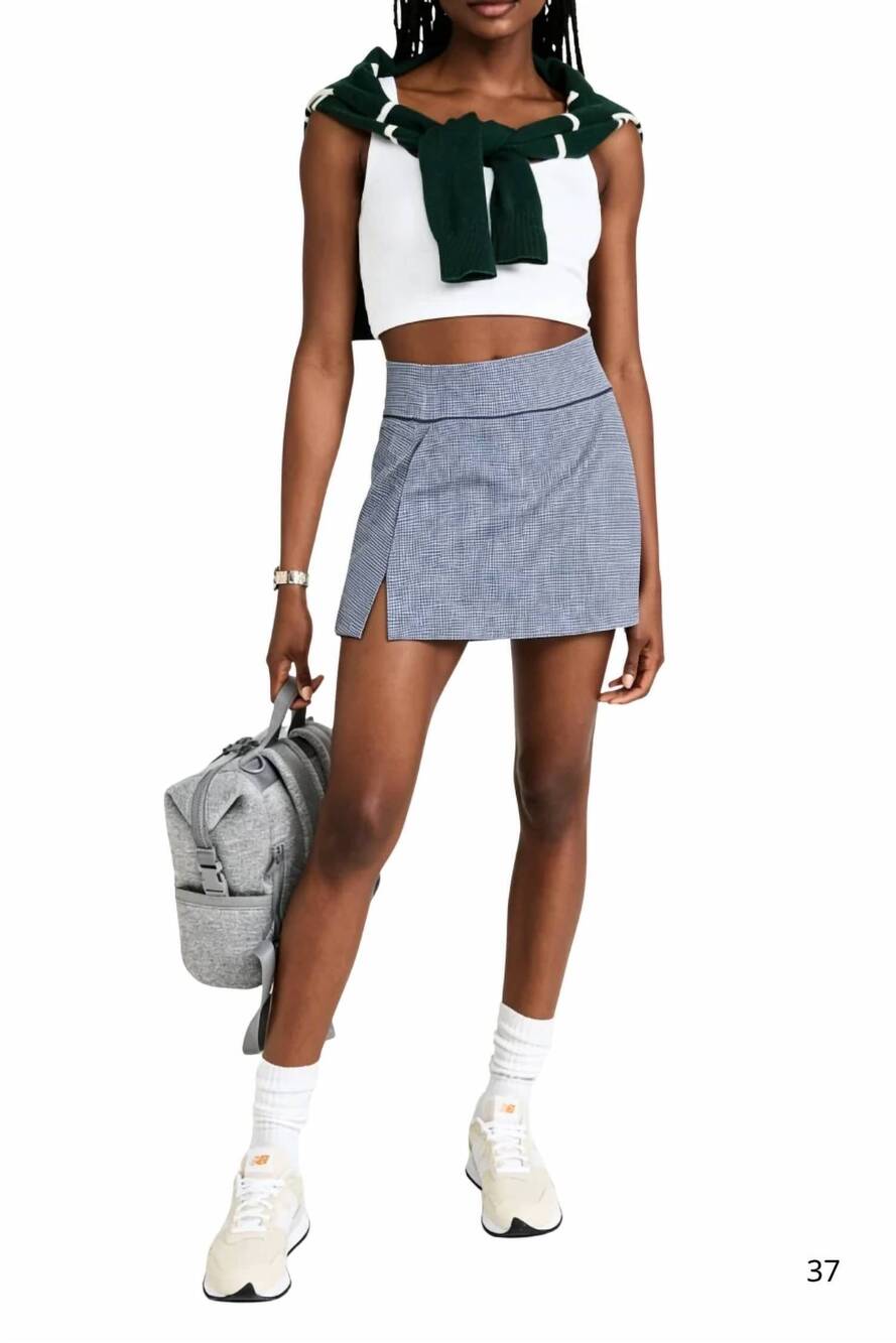 NEW BANDIER center stage skort in navy gingham